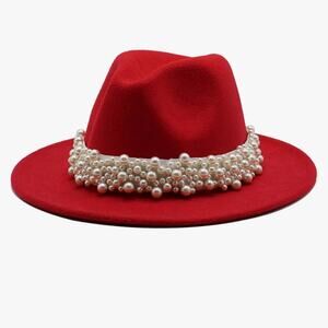 Felt Hat Pearl Decoration Adornment ONLY Stretch Over Hat